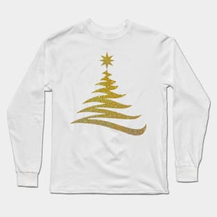 Gold Christmas Tree Long Sleeve T-Shirt